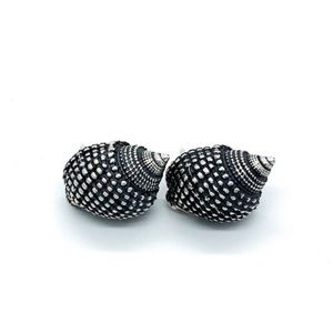 Vintage Heavy Sterling Silver Spiral Sea Shell Post Earrings